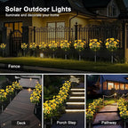 Aolyty Solar Garden Lights Outdoor, Solar Flower Lights with 24 Sunflowers 2 Modes, IP65 Waterproof LED Stake Light 2 Pack for Pathway Patio Yard Landscape Decorative