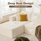 109” Cloud Sectional Couch, Modular Sofa with L-Shape Chaise, Deep Seat Corduroy Couch, No Assembly Required, Modern Upholstered Sectional for Living Room Apartment Bedroom