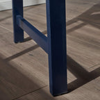 Christopher Knight Home Laurel Farmhouse Cottage Acacia Wood Bench, Pu Navy Blue
