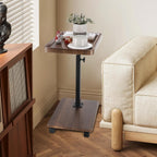 C Shaped End Table for Couch, Adjustable Height C Shaped Side Table with Wheels,TV Trays Table for Sofa, Bedroom,Living Room Small Spaces Couch Table