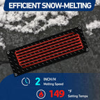 Riakrum 4 Pcs Heated Snow Melting Mats Outdoor, 10 x 48 in Winter Anti-Slip Heated Rubber Mat for Walkways Decks and Sidewalks, Snow and Ice Melting Pads Connection with 9.84 ft Power Cord
