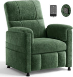 AMADA HOMEFURNISHING Power Recliner Chair for Adults, Adjustable Modern Chenille Reclining Chair with Side Pockets, Remote, Footrest, Thick Seat Cushion for Home Theater, Living Room, Bedroom & RV