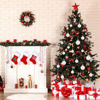 50 PCS Christmas Iridescent Ornaments,Clear Plastic Bubbles Hanging Filled Ornaments,Christmas DIY Hanging Rainbow Ball 5 Different Sizes for Xmas Tree Wedding Party Birthday Home Decorations