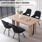 Swivel Dining Chair Set of 4, Modern Upholstered Fabric Kitchen Chairs with Thicken Cushion for Living Room Bedroom Restaurant (Black)