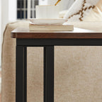 VASAGLE C Shape End Table for Couch or Sofa, Industrial Small Side Table | TV Tray With Wheel, Coffee Table in Living Room, Bedroom, 19.7 x 13.8 x 23.6 Inches, Dark Walnut and Black ULNT50Z