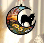 Personalized Dog Memorial, Custom Name American Eskimo Dog Christmas Ornament with Name, Custom Breeds, Pet Loss Light Catcher, Gifts for Lovers Loss of Pet Sympathy on Mothers Day Christmas