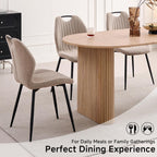Dining Chairs Set of 4, Upholstered Living Room Chairs Modern Fabric Wingback Kitchen Chairs for Apartment Waiting Room, Khaki