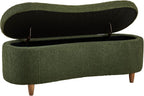 Bailey Boucle-Style Curved Storage Accent Bench