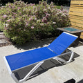 Domi Patio Lounger Chair Outdoor,Pool Lounge Chair, Blue | Adjustable Backrest,Stackable,Aluminum Chaise Lounge for Beach, Yard, Balcony, Poolside