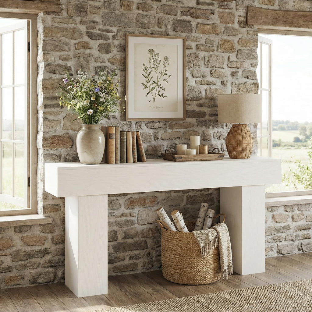 63 Inch Long Console Table for Entryway, Farmhouse Wood Sofa Table Behind Couch Table, Narrow Entryway Table for Living Room, Entrance, Hallway, Foyer, Rectangular Entry Way Table, Easy Assembly