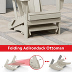 Costaelm Adirondack Chair Footrest Foldable Ottoman, Folding Ottoman Outdoor Foot Rest for Patio Waterproof, Adirondack Ottoman Outdoor, Sand
