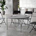 Flash Furniture 4 ft Plastic Round Folding Table, Dark Gray | Durable Construction, Commercial Use
