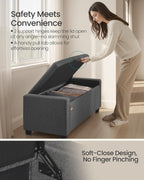 SONGMICS Storage Ottoman,ULOM511GN01 | Buttons Decoration, Non-Slip Foot Pads, 661.4 lb Load Capacity, Slate Gray, MACEO Collection ULOM511GN01