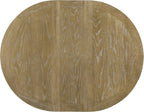 54'' Round Oval Dining Table Extendable Kitchen Table for 4-6, Modern Mid-Century Retro Style Wood Dining Room Table with a 12" Leaf for Living Room Kitchen, Natural Wood Wash
