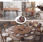 Folding Round Table Top Extender 60'' inch Wood Round Table Top No Legs Foldable Replace Desktop for Indoor Outdoor Patio Table Heavy-Duty Portable Table Extender Top (Walnut, 59in)