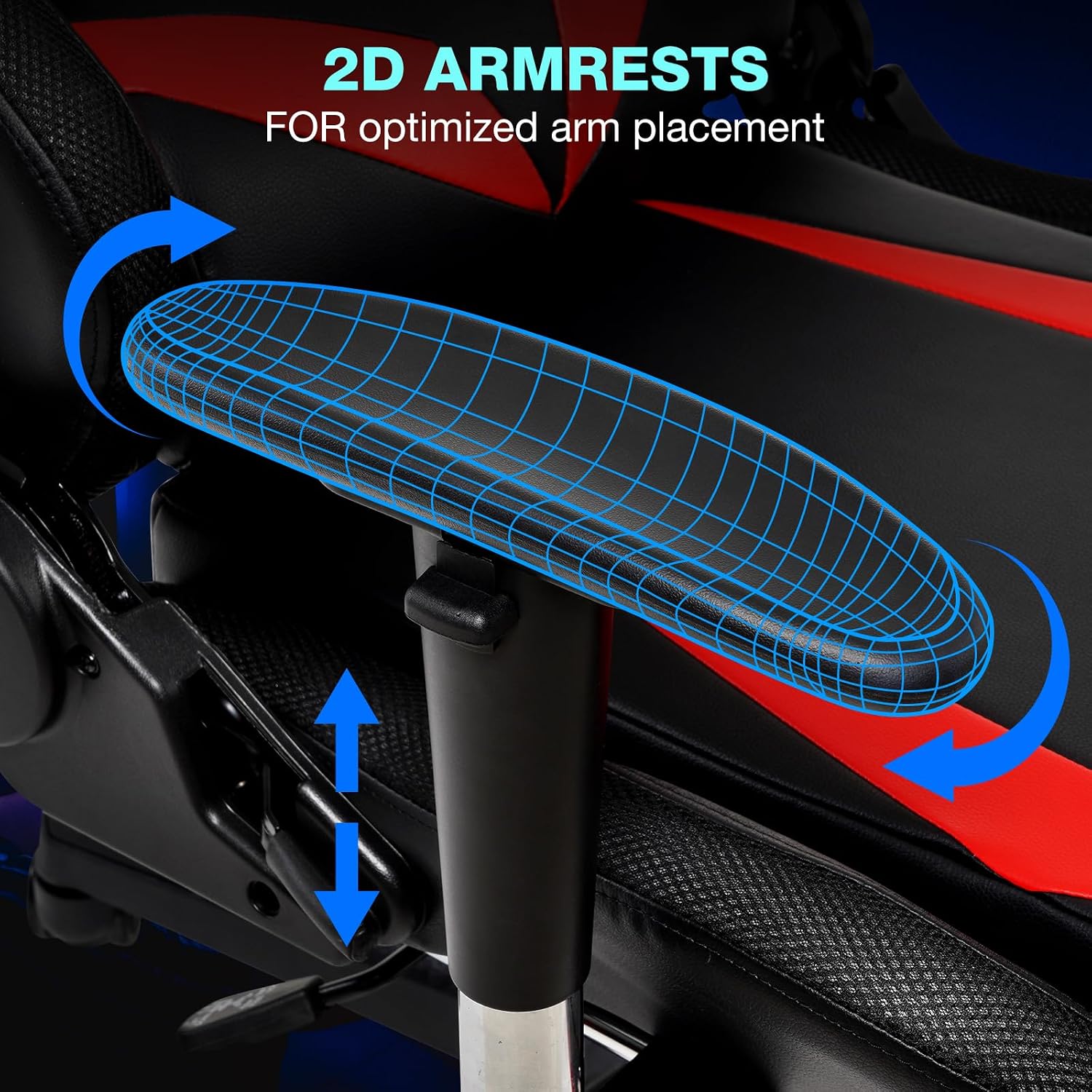 Led Gaming Chair with Speakers Massage 165° Reclining Computer Chairs-Red | RGB Lights Video Game Chairs for Adults;Racing Style;Rocking Mode;Bluetooth Gamer Chair with Footrest;Adjustable Armrests