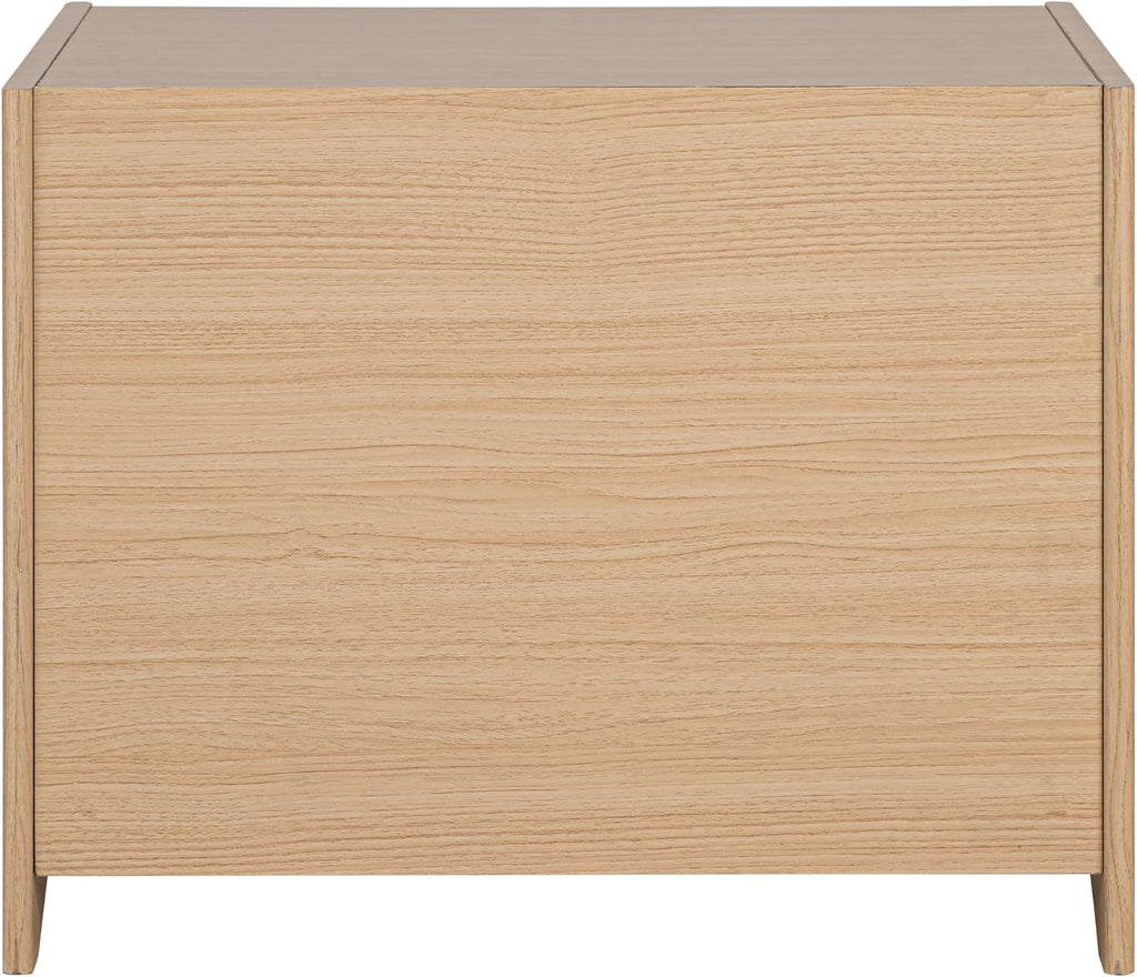 Furniture of America Cole Mid-Century Modern 22-Inch Rectangular Side Table with Drawer, Pet-Friendly Wooden Small Nightstand for Bedroom, Living Room, Home Office, Small Spaces, Natural