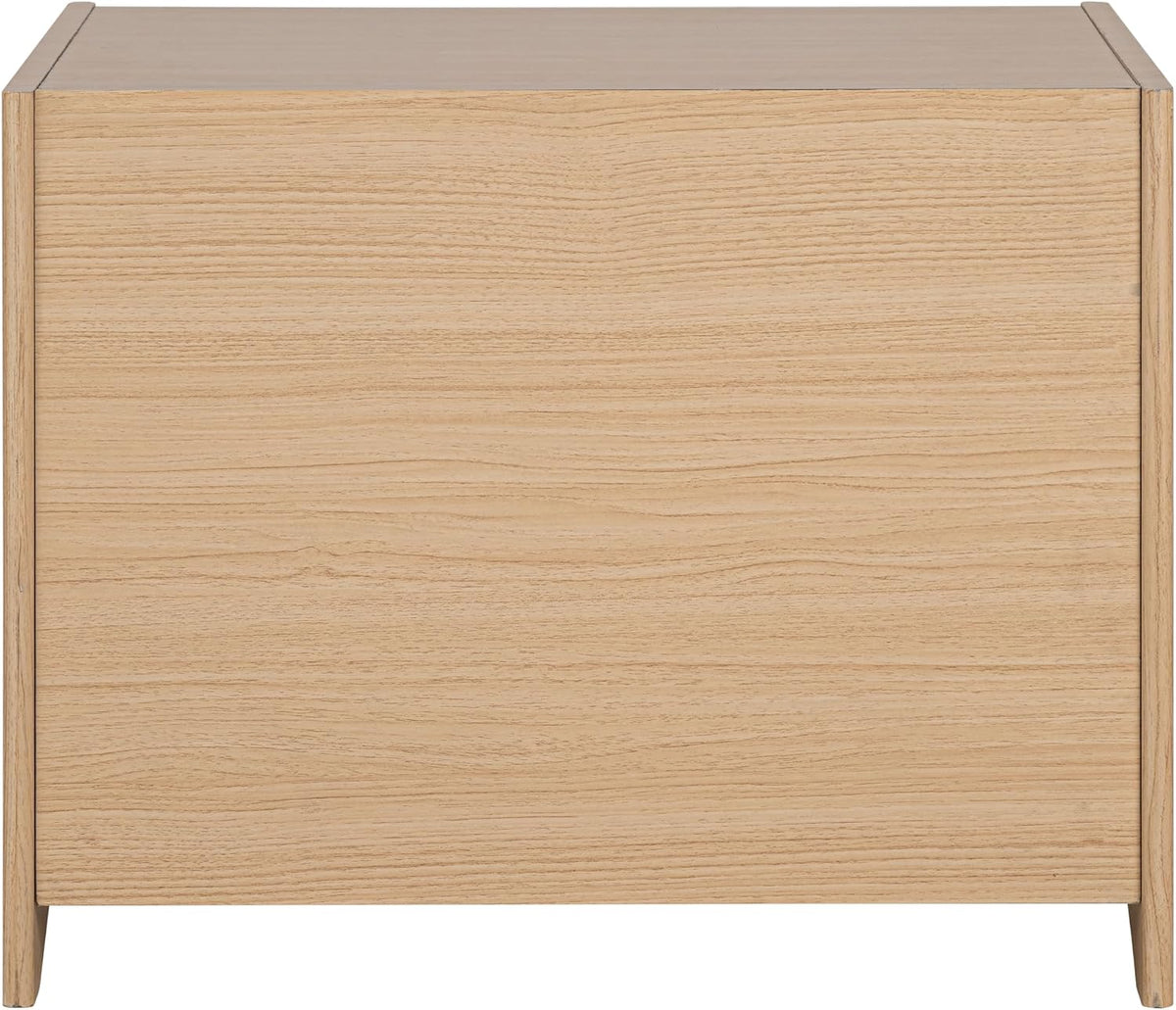 Furniture of America Cole Mid-Century Modern 22-Inch Rectangular Side Table with Drawer, Pet-Friendly Wooden Small Nightstand for Bedroom, Living Room, Home Office, Small Spaces, Natural