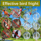 9 PCS Stainless Steel Bird deterrents for Outside,Crow Deterrent,3D Bird Scarer Discs Set Pigeon Deterrent,Bird reflectors to Keep Birds Away Woodpecker Deterrent for House