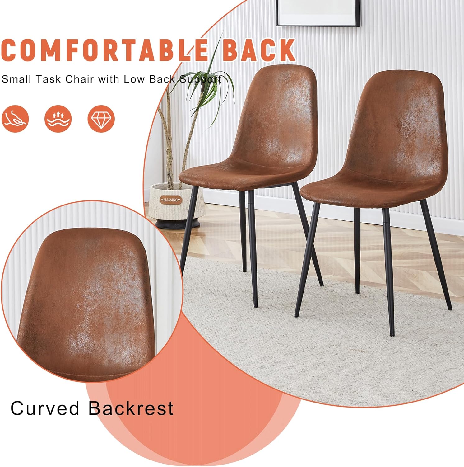 Table and Chairs Set of 6, Round Dining Room Sets for 6, 42 Inch Storage Table with 6 Chairs for Living Room, Kitchen, Farmhouse, Office