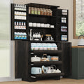 REVOMINCA Pantry Cabinet, 72 Inch Tall Kitchen Pantry Cabinet with Barn Door, Freestanding Storage Cabinet with Drawer & Adjustable Shelves, Pantry Organizer for Kitchen Dining Room Living Room, Oak