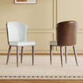 Dining Chairs Set of 2, Modern Faux Leather Dining with Carbon Steel Legs for Living Kitchen Dining Room
