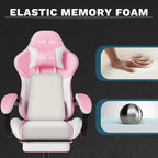 Ergonomic Video Gamer Chairs Gaming Computer Chairs Gamer Chairs for Adults Massage Lumbar Support Swivel Height Adjustable Headrest Backrest