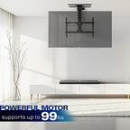 VIVO Black Electric Ceiling TV Mount for 37 to 70 in Screens, MOUNT-E-FD75C | Large Motorized Flip Down TV Mount, Pitched Roof VESA Mount, Heavy Duty Steel, App and Voice Control, Holds 99 lbs