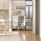 LEYNOT Small Bathroom Storage Cabinet,Metal Pantry Cabinet with Door and Adjustable Shelves,42.51x 16.53x13.77 Cupboard for Kitchen,Living Room,Entryway,Dining Room (Openwork X-Shaped, White)