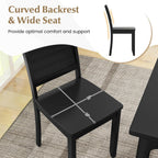 Giantex Wood Dining Chairs Set of 4, Modern Kitchen Chair w/Rubber Wood Legs, Curved Backrest, Farmhouse Diner Chair, Wooden Armless Side Chairs for Home Dining, Restaurant, Load 400 LBS, Black