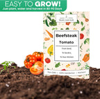 Woods Creek Seeds: Beefsteak Tomato Seeds for Planting - Heirloom Tomato Seeds for Planting Outdoors, Indoors, Patio or Home Plant Garden - Non-GMO Seed Pack of Large Juicy Tomatoes