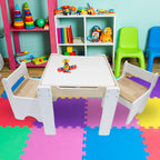 Teamson Kids - Wooden Multiactivity Table with Removable Tabletop for Storage | Reversible Tabletop, Storage Space