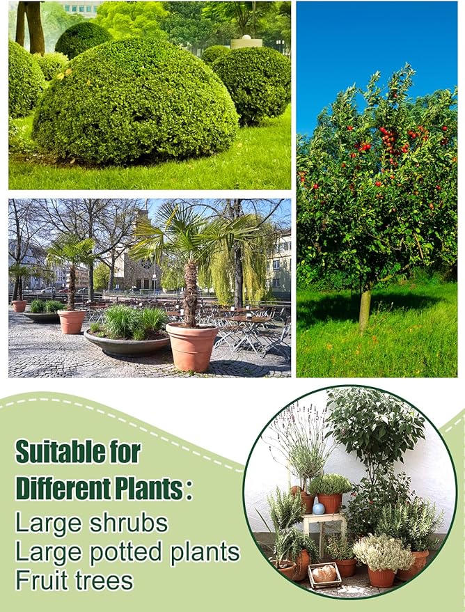 ANPHSIN 2 pcs 9.8ft x 9.8ft Extra Large Plant Covers Freeze Protection- Winter Shrub Plant Protection Bags, Frost Blankets Cloths with Drawstring for Outdoor Garden Potted Plants Shrub, Green