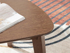 GTU Furniture Casual Acacia Wood Rectangular 3-Piece Coffee Table Set, Cocktail Table with 2 Matching End Tables, Brown Finish for Living Room