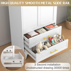 GAIOUS Metal Wardrobe Cabinet with Hanging Rod, Clothing Storage Cabinets