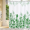 MitoVilla Emerald Green Shower Curtain, Plant Leaves Chic Fabric Shower Curtains for Rustic Vintage Bathroom Decor, Spring Modern Botanical Shower Curtain, 72x72
