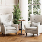 Drink Table, Small Round Side Table for Small Spaces, Modern Accent Round End Tables with Metal Leg, Thickened Wood Pedestal Coffee Tables for Living Room, Bedroom, Narrow Corners,Sofa Couch