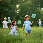 winemana 12 Pcs Reflective Pinwheels Outdoor, Wind Spinners for Yard & Garden, Sparkly Bird Repellent Windmill Scare Birds Away, Deterrent Devices for Outside Patio Lawn Spring Decor (Green)