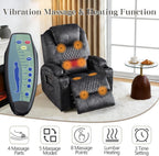 AHMED Dual Motor Power Swivel Rocker Recliner Chair, Velvet Grey | Electric Glider Rocking Chair, Massage & Heat, Cup Holders, LED Lights, USB A/USB C Ports