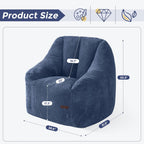 MAXYOYO Bean Bag Chair for Adults, Foam-Filled Floor Sofa for Reading | Bean Bag Chair for Adult with Filler, Cozy Living Room Chair for Bedroom Dorm, Dusty Blue