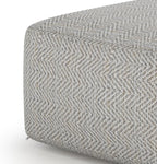 SIMPLIHOME Nate 20" Wide Square Pouf in Patterned Grey Melange Cotton
