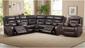 EBELLO Faux Leather Reclining Sectional Sofa Set for Living Room, 1 Recliner Chair and L-Shaped Corner Manual Recliner Sofa Home Furniture Set with Center Console, Cup Holders and Storage, Dark Brown
