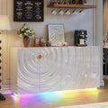 LVSOMT 63" RGB High-Gloss Sideboard Buffet Cabinet with Large Storage