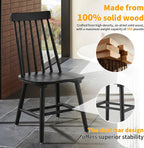 Black Wood Dining Chairs Set of 6, Windsor Farmhouse | Spindle Back, Solid Wood, Farmhouse Style, for Kitchen & Dining Room, Easy Assembly, Set of 6 Black, Country Decor