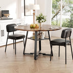 47 Inch Round Dining Table for 4-6 People,Modern Circle Dining Room Table Kitchen Table with Metal Legs for Dining Room,Kitchen,Vintage(Table Only)