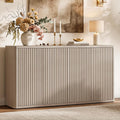 SICOTAS Buffet Cabinet with Storage Accent Sideboard with 4 Doors 66.3" Wide Fluted Credenza Modern Buffet Table Media Console Cabinet Entryway Cabinets for Living Room Kitchen Dining Room Hallway