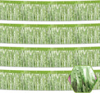 4 Pack 10 Feet Light Green Foil Fringe Garland Metallic Tinsel Streamers Banner Wall Hanging Curtain Backdrop for Parade Floats, Wedding, Graduate, Mother's Day, Birthday Party Decoration
