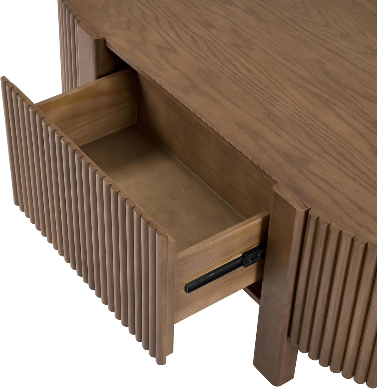 Christopher Knight Home Amano Modern Coffee Table Set of 2, Wooden Round Side Table and Coffee Table Set, Living Room Center Table Set, Walnut