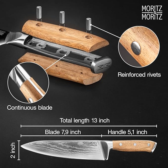 Damascus Knife 8 Inches | Professional Chef’s Knife | 67-Layer Damascus Steel – Razor Sharp Blade – Ergonomic Acacia Wood Handle – Versatile Kitchen Knives