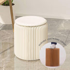 Folding Paper Stool, Heavy Duty 660 lb Load Capacity, Foldable Honeycomb Design Eco-Friendly Kraft Paper, Modern Minimalist Brown Seat for Living Room Home Office Camping (White, H38-D36)